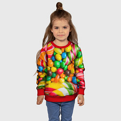 Свитшот детский Сладкие конфетки, цвет: 3D-красный — фото 2