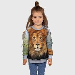 Свитшот детский Красавец лев, цвет: 3D-меланж — фото 2