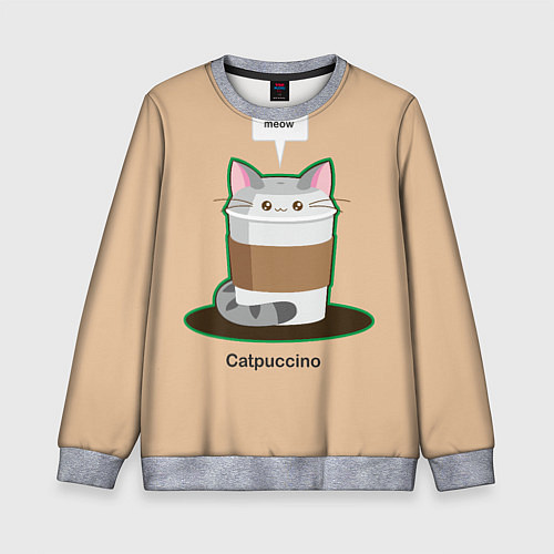 Детский свитшот Catpuccino / 3D-Меланж – фото 1