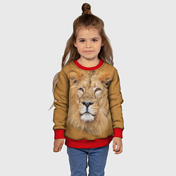 Свитшот детский Царский лев, цвет: 3D-красный — фото 2