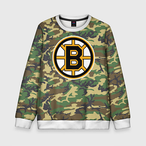 Детский свитшот Bruins Camouflage / 3D-Белый – фото 1