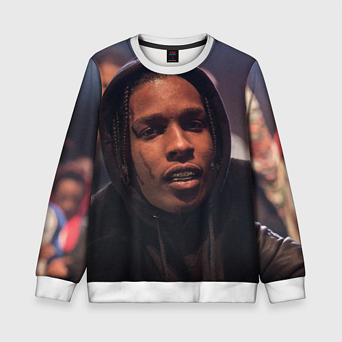 Детский свитшот ASAP Rocky: Black Hip-Hop / 3D-Белый – фото 1