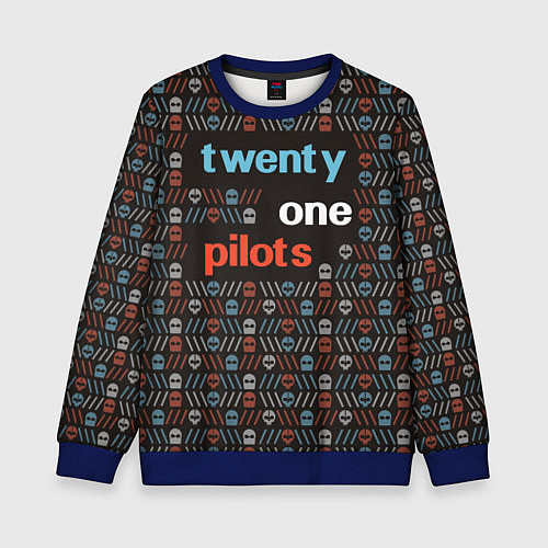 Детский свитшот Twenty One Pilots / 3D-Синий – фото 1
