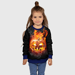Свитшот детский Огненная стихия хэллоуин, цвет: 3D-синий — фото 2