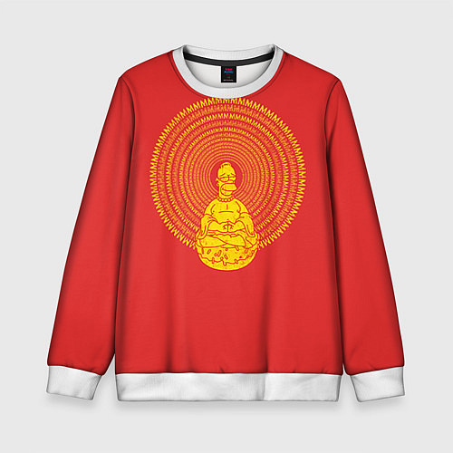 Детский свитшот Гомер медитирует / 3D-Белый – фото 1