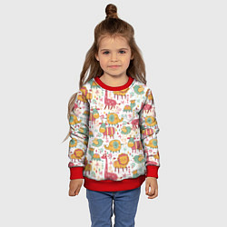 Свитшот детский Милые зверюшки, цвет: 3D-красный — фото 2