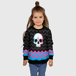 Свитшот детский Colored Skull, цвет: 3D-черный — фото 2