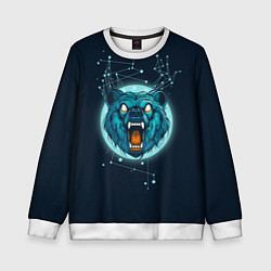 Свитшот детский Космический медведь, цвет: 3D-белый