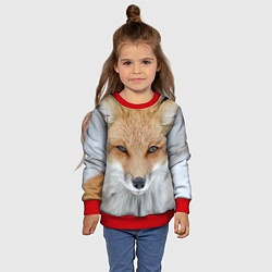 Свитшот детский Зимняя лиса, цвет: 3D-красный — фото 2
