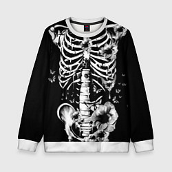 Свитшот детский Floral Skeleton, цвет: 3D-белый