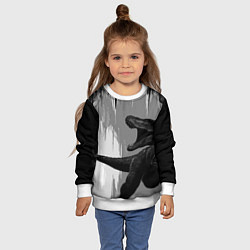 Свитшот детский Пещера динозавра, цвет: 3D-белый — фото 2