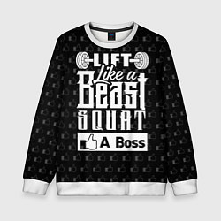 Свитшот детский Lift Like A Beast Squat, цвет: 3D-белый