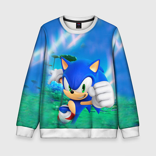 Детский свитшот Sonic Boom / 3D-Белый – фото 1