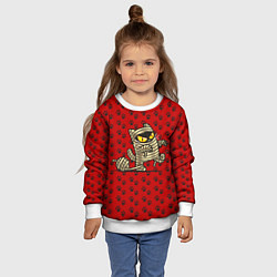 Свитшот детский Кот мумия, цвет: 3D-белый — фото 2