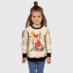 Свитшот детский Осенняя лисичка, цвет: 3D-черный — фото 2