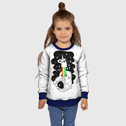 Свитшот детский Единорог астронавт, цвет: 3D-синий — фото 2