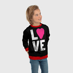 Свитшот детский Love Heart, цвет: 3D-красный — фото 2