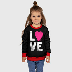 Свитшот детский Love Heart, цвет: 3D-красный — фото 2