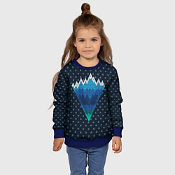 Свитшот детский Геометрические горы, цвет: 3D-синий — фото 2