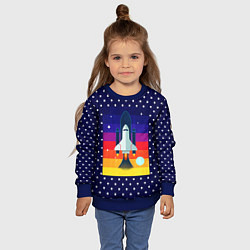Свитшот детский Запуск ракеты, цвет: 3D-синий — фото 2