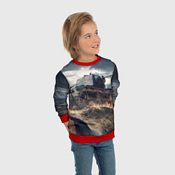 Свитшот детский Танк, цвет: 3D-красный — фото 2