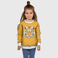 Свитшот детский Геометрический тигр, цвет: 3D-белый — фото 2