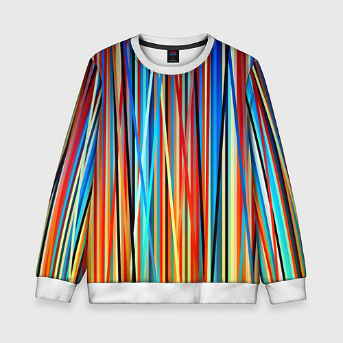 Детский свитшот Colored stripes / 3D-Белый – фото 1