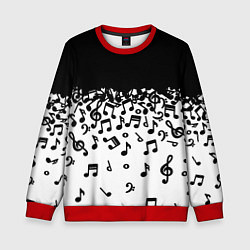 Свитшот детский Поглощение музыкой, цвет: 3D-красный