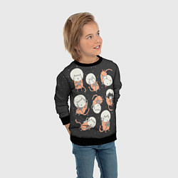 Свитшот детский Космические котики, цвет: 3D-черный — фото 2