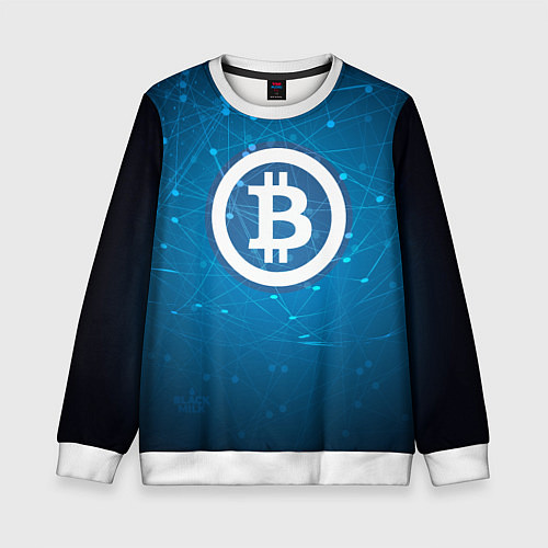 Детский свитшот Bitcoin Blue / 3D-Белый – фото 1