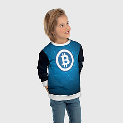 Свитшот детский Bitcoin Blue, цвет: 3D-белый — фото 2