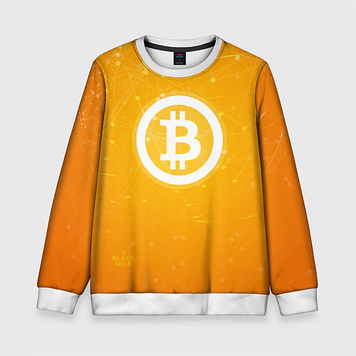Детский свитшот Bitcoin Orange / 3D-Белый – фото 1