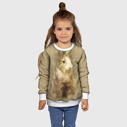 Свитшот детский Пушистый кролик, цвет: 3D-белый — фото 2