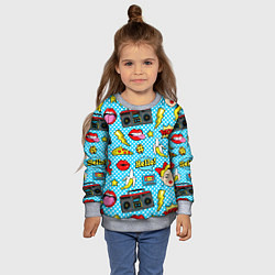 Свитшот детский Девочка из комикса, цвет: 3D-меланж — фото 2