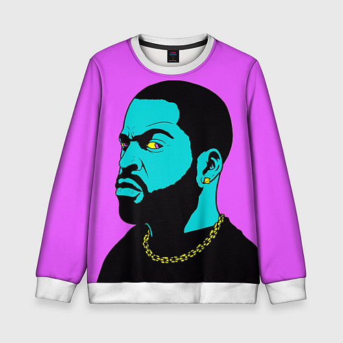 Детский свитшот Ice Cube: Neon colour / 3D-Белый – фото 1