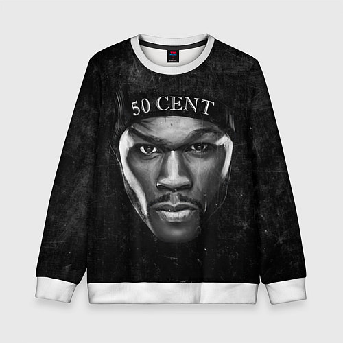 Детский свитшот 50 cent: black style / 3D-Белый – фото 1