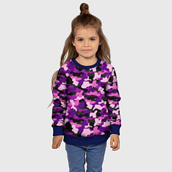 Свитшот детский Камуфляж: фиолетовый/розовый, цвет: 3D-синий — фото 2