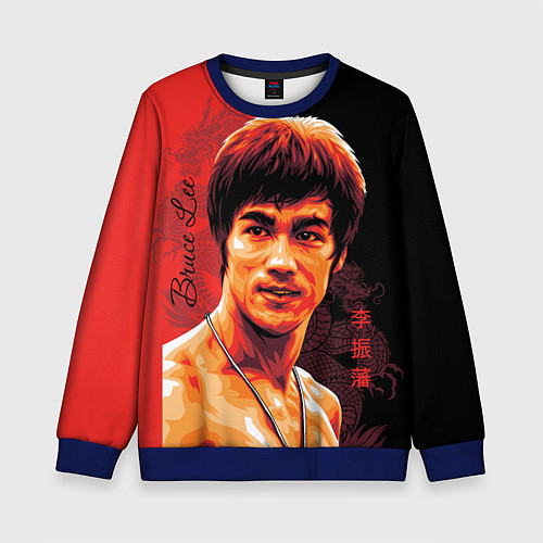 Детский свитшот Брюс Ли / 3D-Синий – фото 1