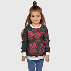 Свитшот детский Бархатные розы, цвет: 3D-белый — фото 2