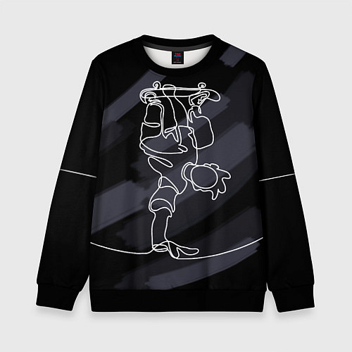 Детский свитшот Skateboarding - handstand / 3D-Черный – фото 1