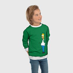 Свитшот детский Гомер в кустах, цвет: 3D-белый — фото 2