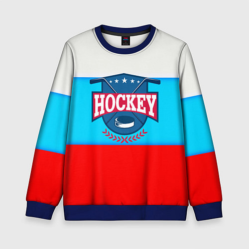 Детский свитшот Hockey Russia / 3D-Синий – фото 1
