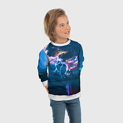 Свитшот детский Извержение вулкана, цвет: 3D-белый — фото 2
