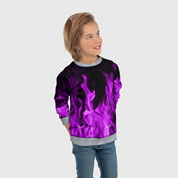 Свитшот детский Фиолетовый огонь, цвет: 3D-меланж — фото 2