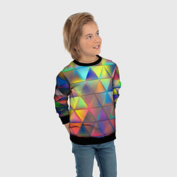 Свитшот детский Разноцветные треугольники, цвет: 3D-черный — фото 2