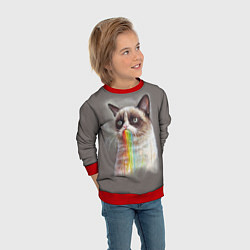 Свитшот детский Grumpy Cat, цвет: 3D-красный — фото 2