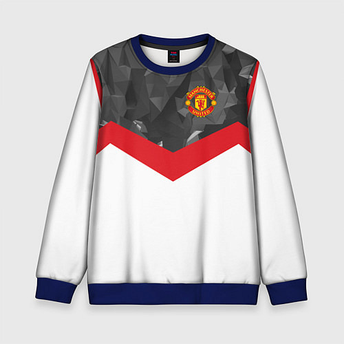 Детский свитшот Man United FC: Grey Polygons / 3D-Синий – фото 1