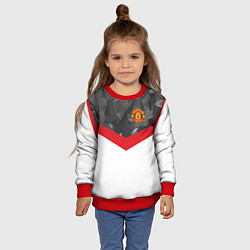 Свитшот детский Man United FC: Grey Polygons, цвет: 3D-красный — фото 2