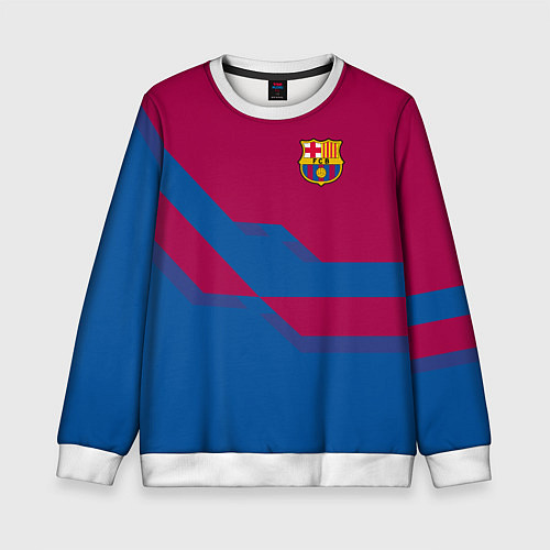 Детский свитшот Barcelona FC: Blue style / 3D-Белый – фото 1