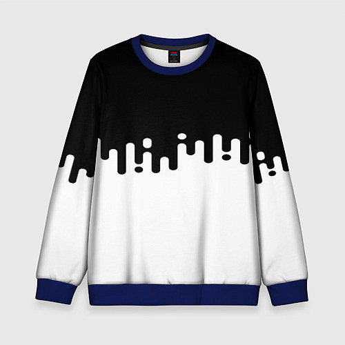 Детский свитшот Чёрно-белый узор / 3D-Синий – фото 1